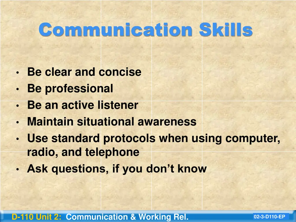communication skills
