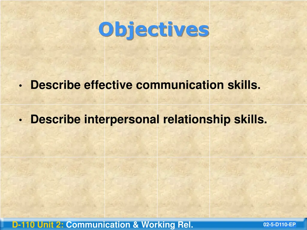 objectives 1