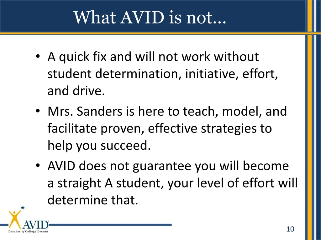 what avid is not