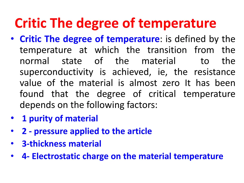 critic the degree of temperature critic