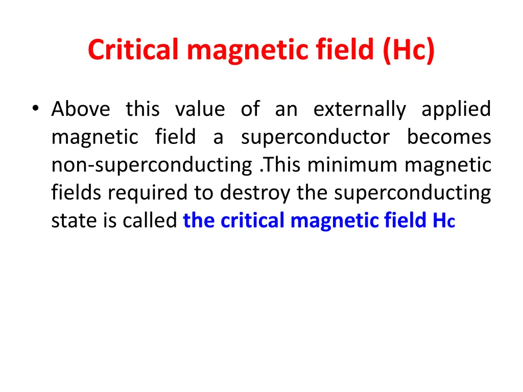 critical magnetic field hc