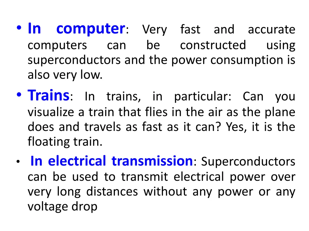 in computer computers superconductors