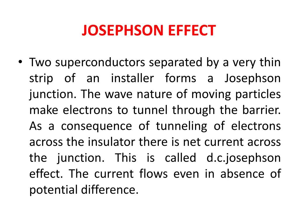 josephson effect