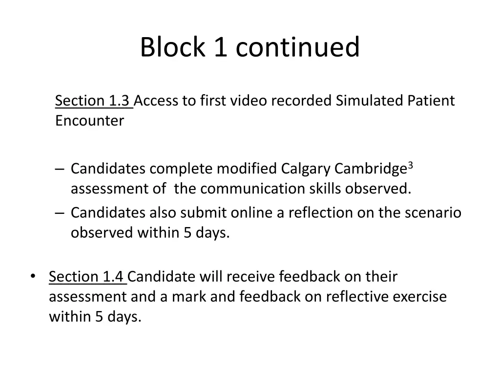 block 1 continued