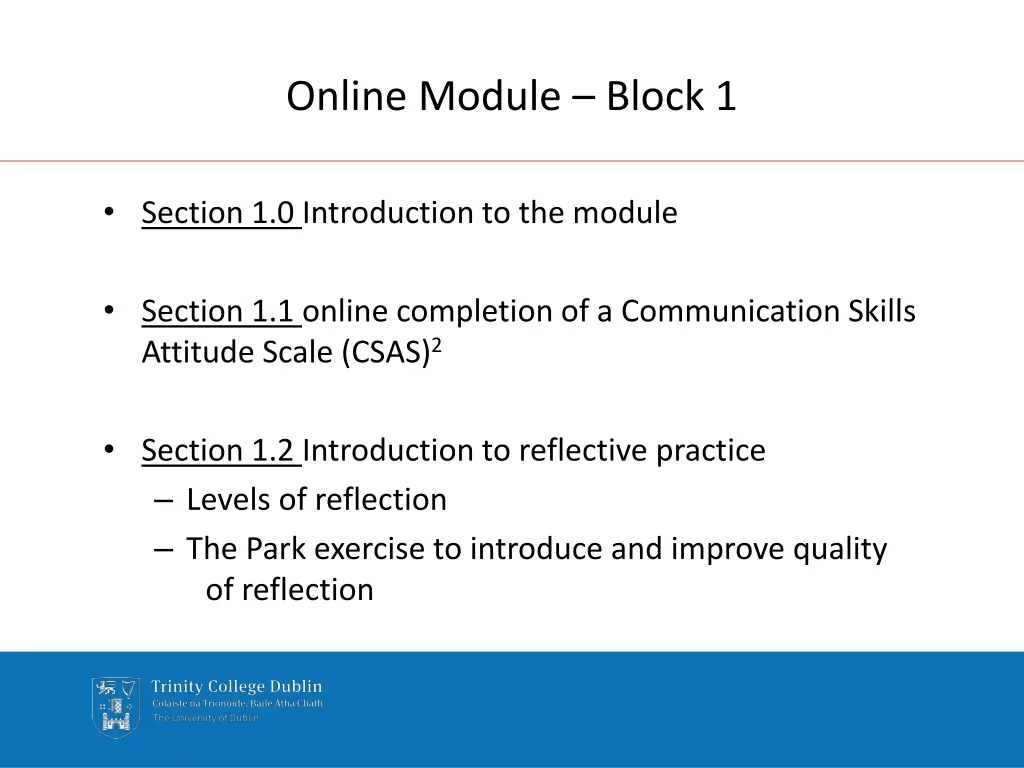 online module block 1
