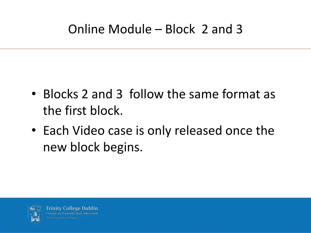 online module block 2 and 3