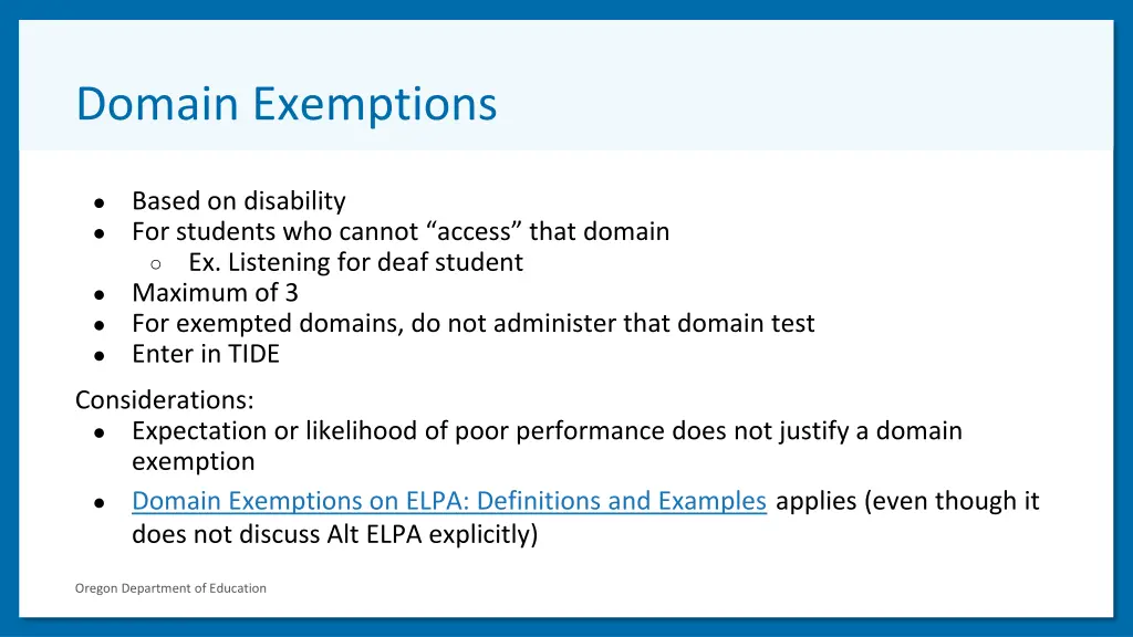 domain exemptions