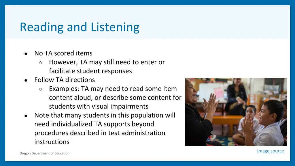 reading and listening