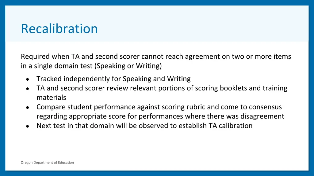 recalibration