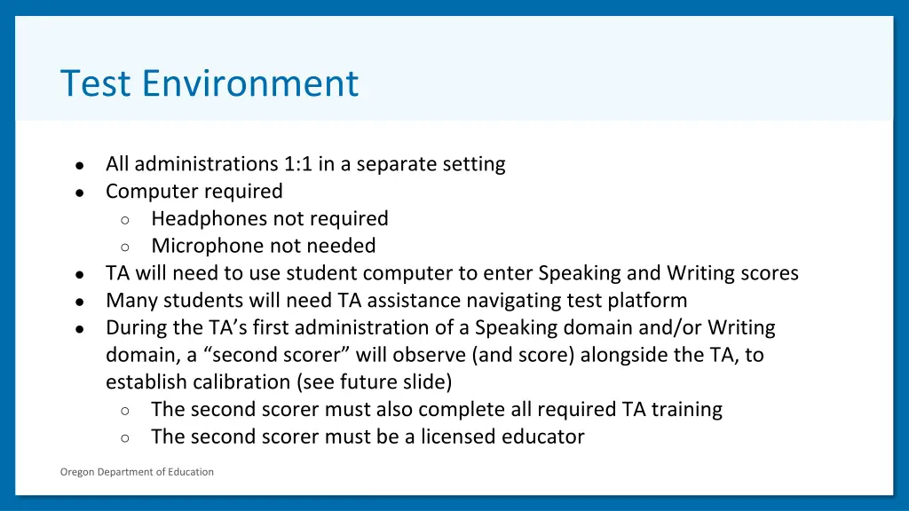 test environment