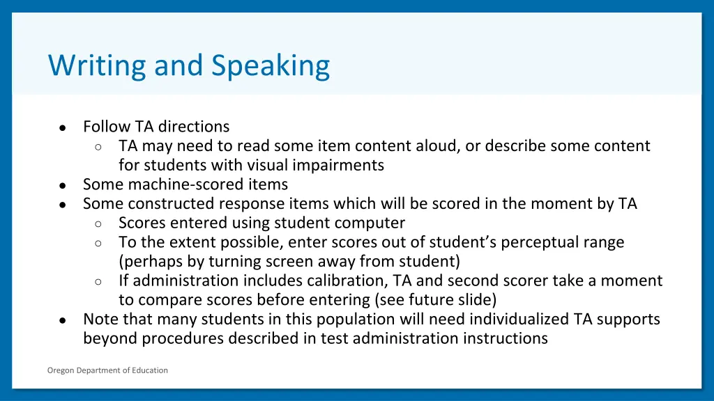 writing and speaking