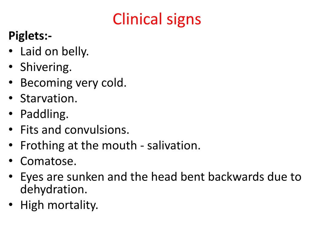 clinical signs