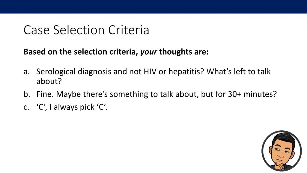 case selection criteria 5