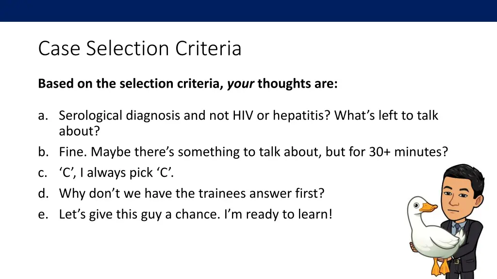 case selection criteria 7