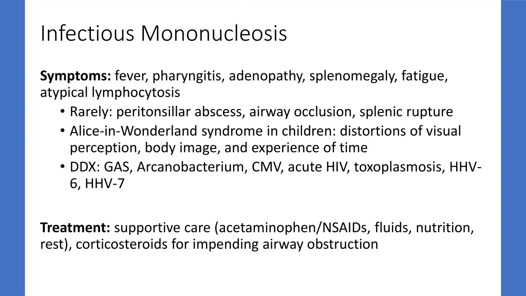 infectious mononucleosis