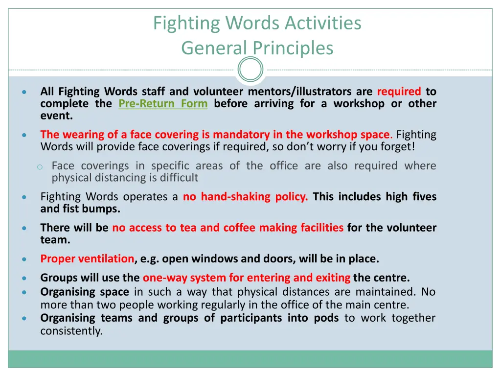 fighting words activities general principles