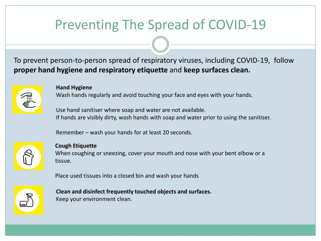 preventing the spread of covid 19