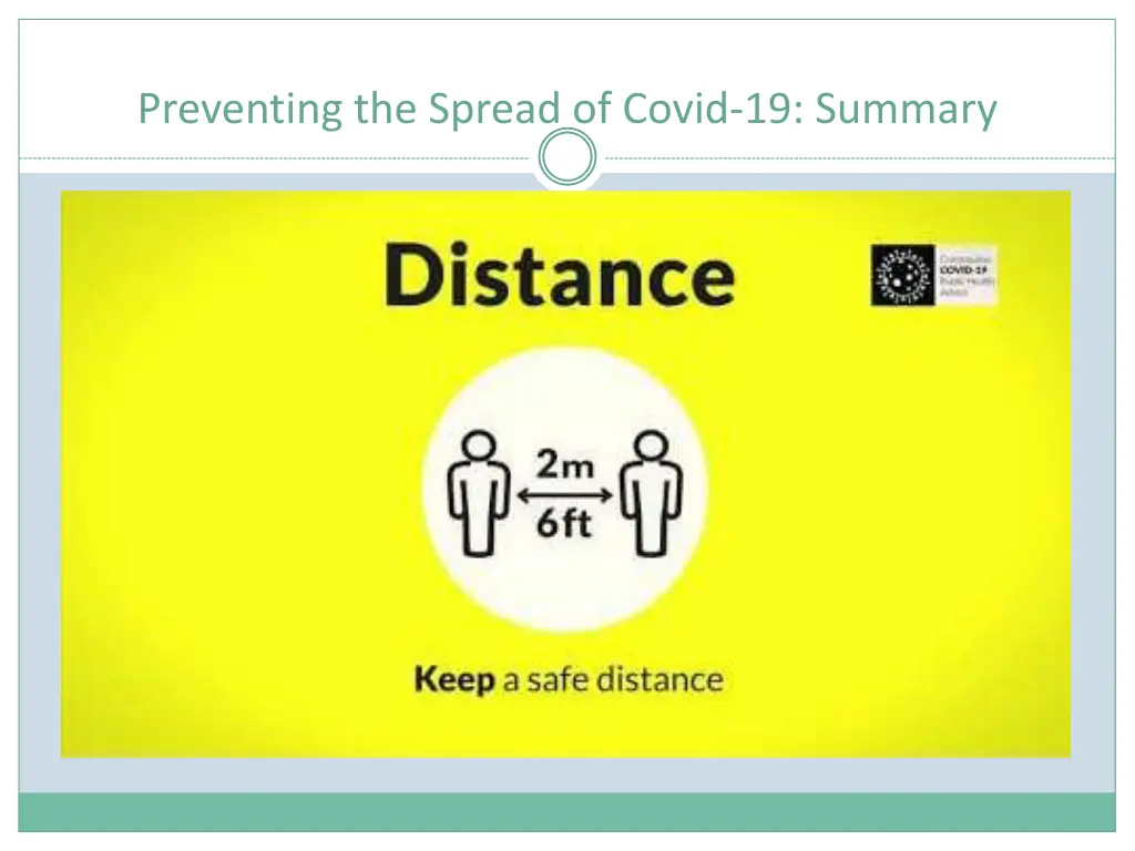 preventing the spread of covid 19 summary