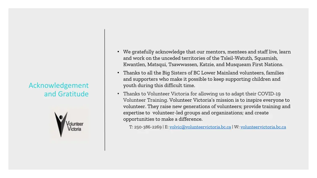 we gratefully acknowledge that our mentors
