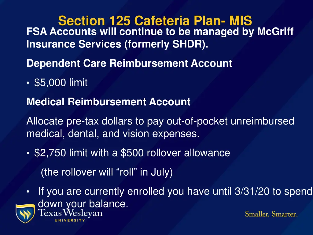 section 125 cafeteria plan mis