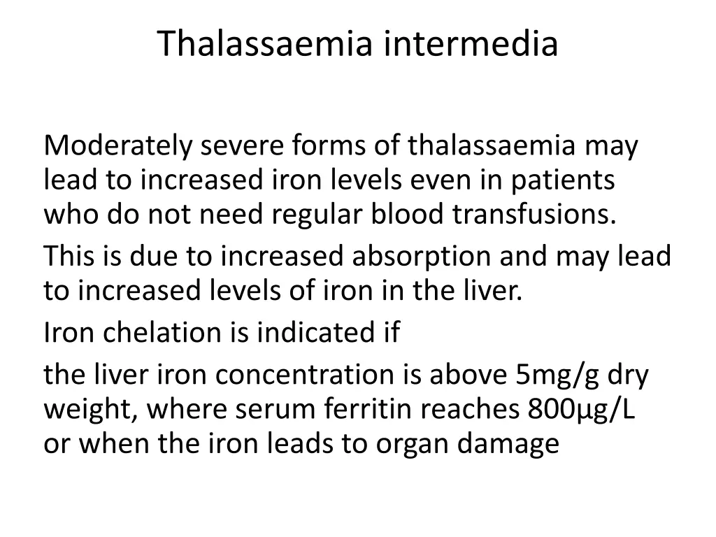 thalassaemia intermedia