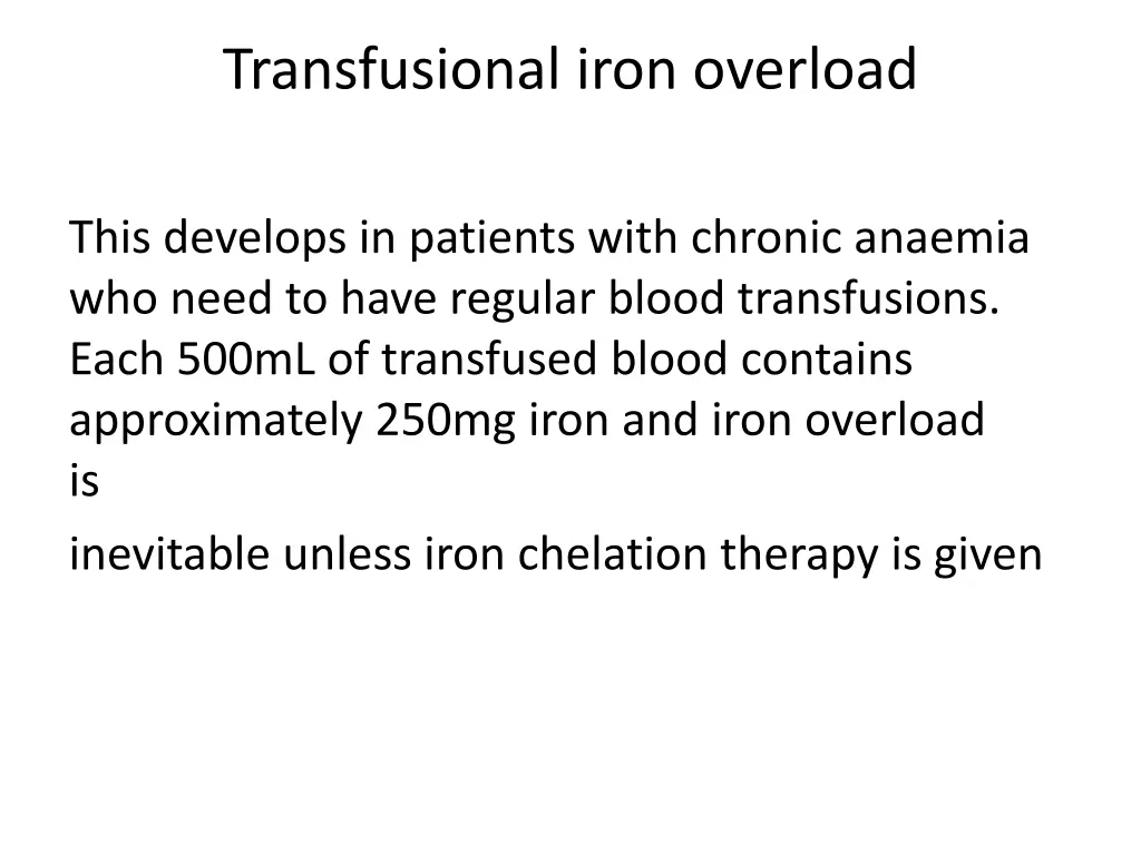 transfusional iron overload