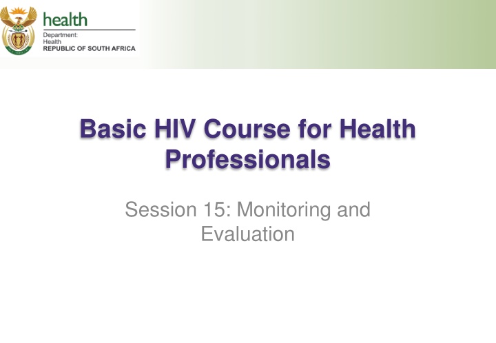 basic hiv course for health professionals