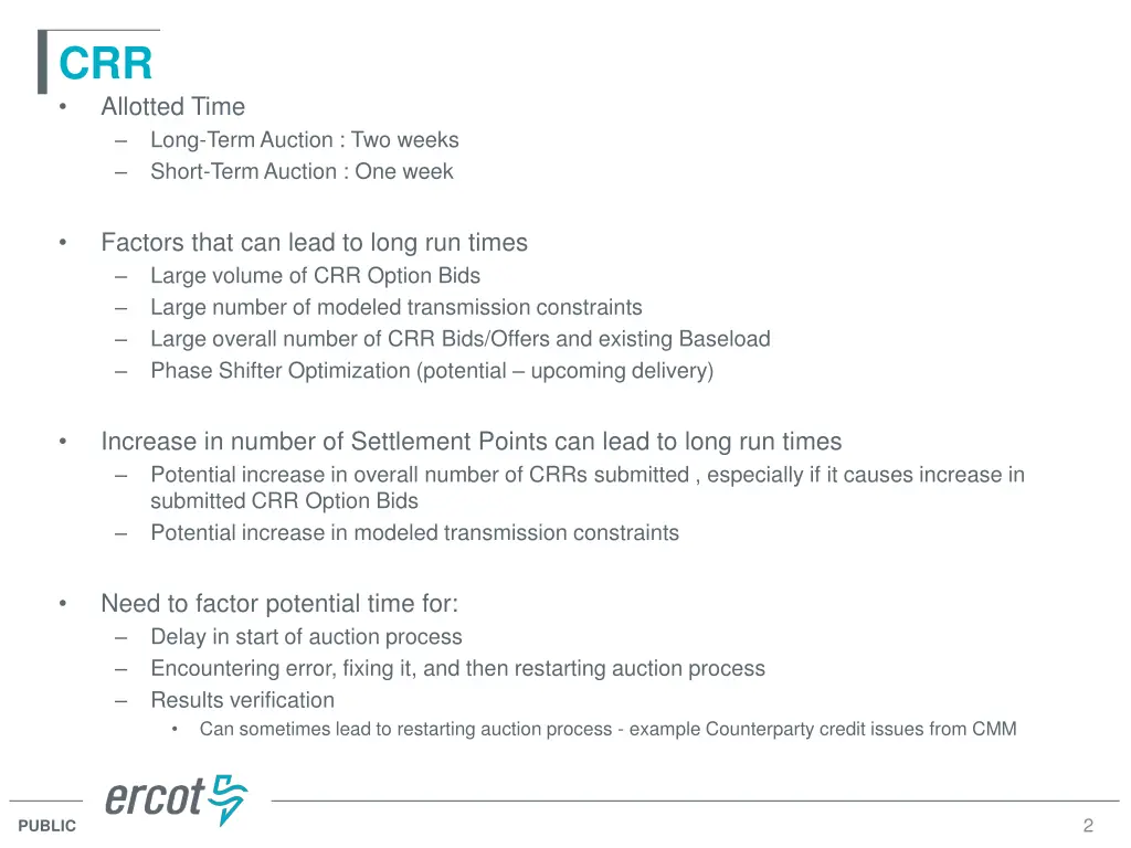 crr allotted time long term auction two weeks