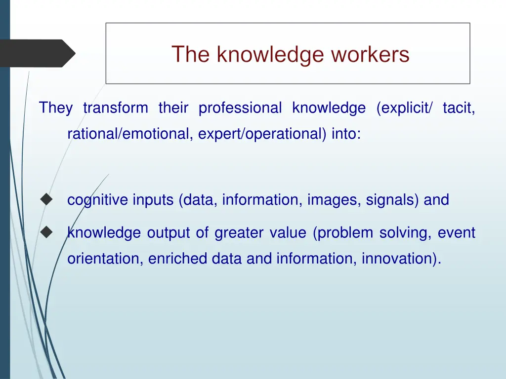 they transform their professional knowledge