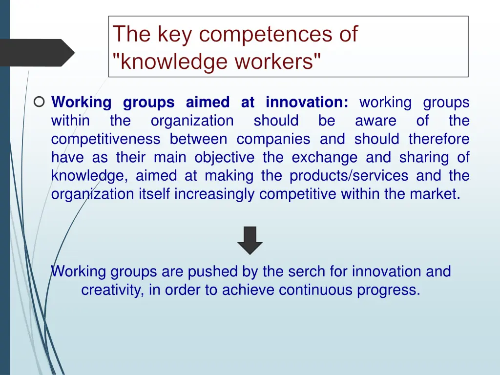 working groups aimed at innovation working groups