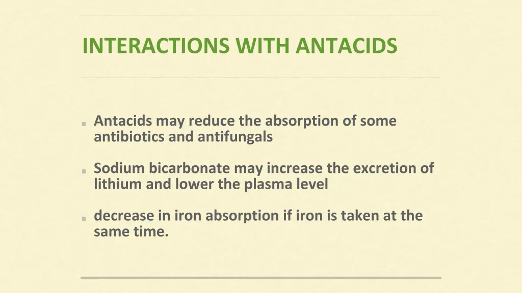interactions with antacids