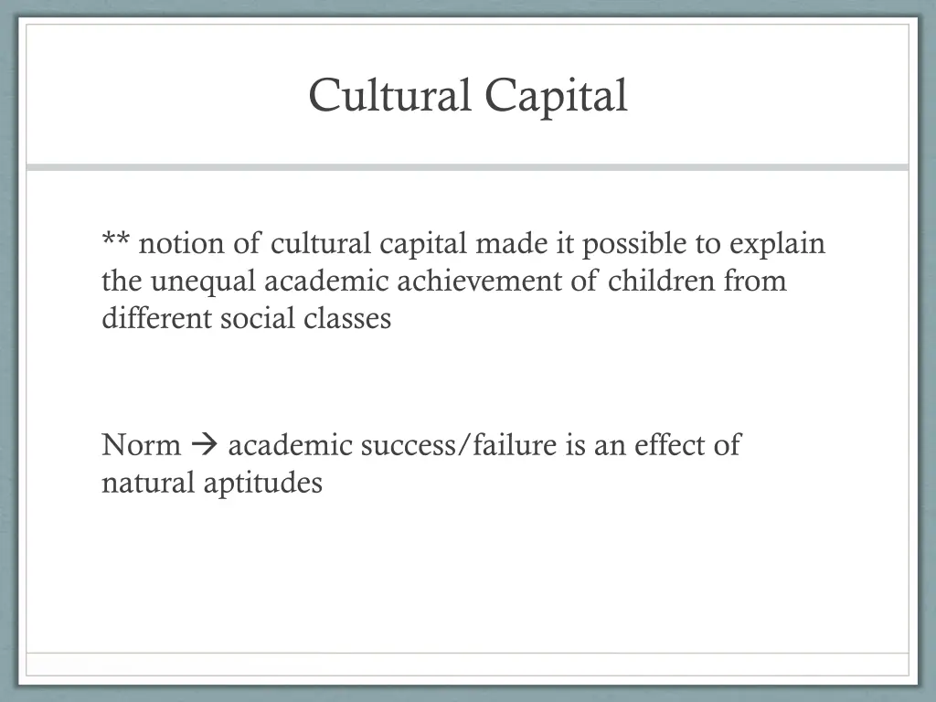 cultural capital
