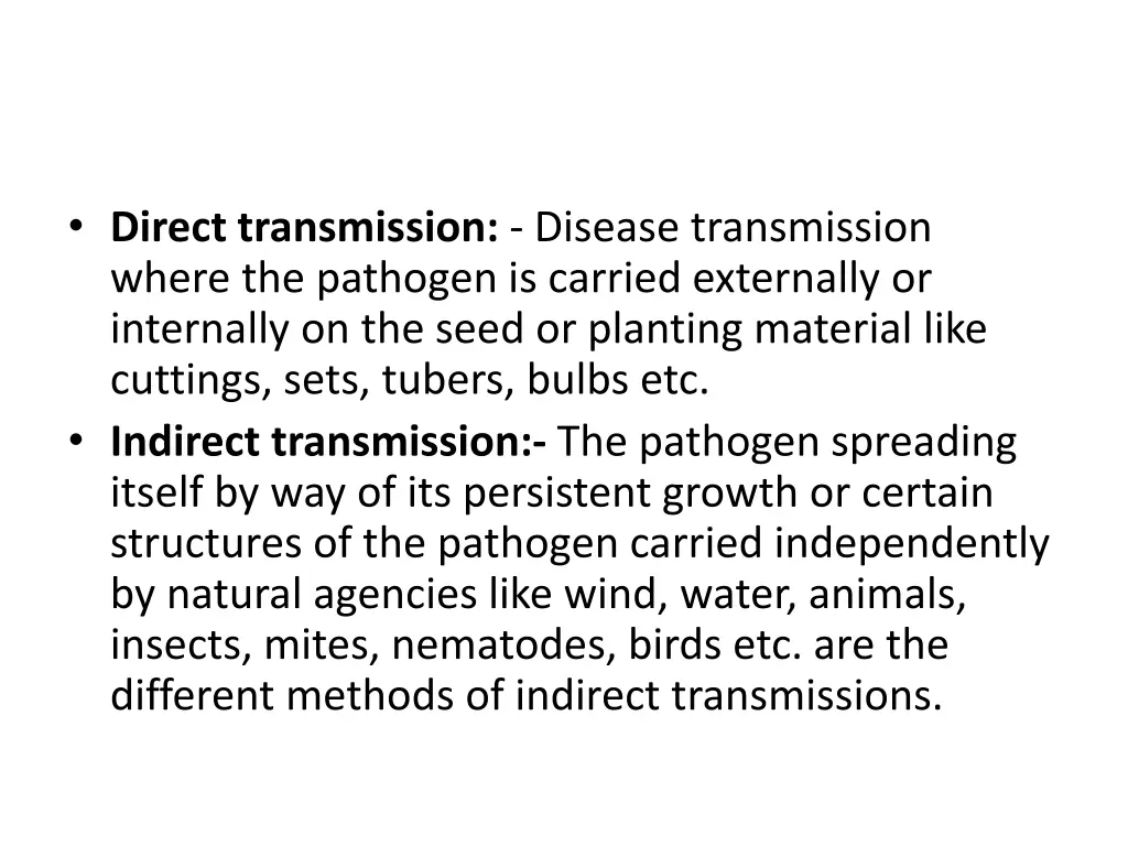 direct transmission disease transmission where