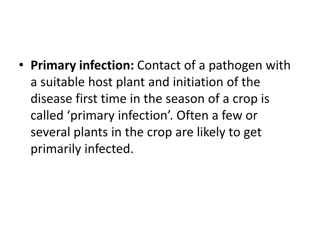 primary infection contact of a pathogen with