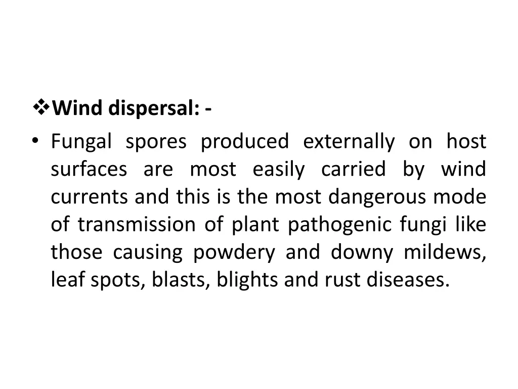 wind dispersal fungal spores produced externally