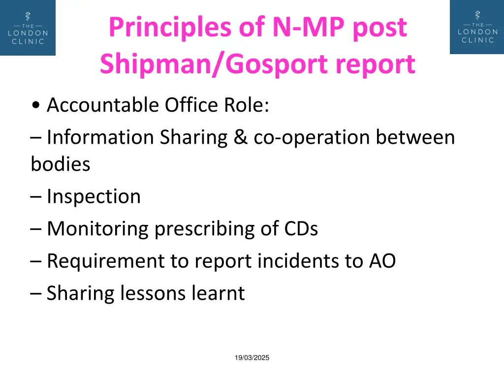 principles of n mp post shipman gosport report 1