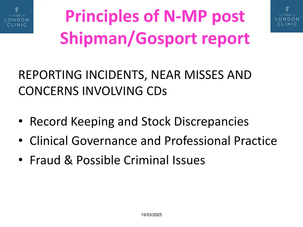 principles of n mp post shipman gosport report 2