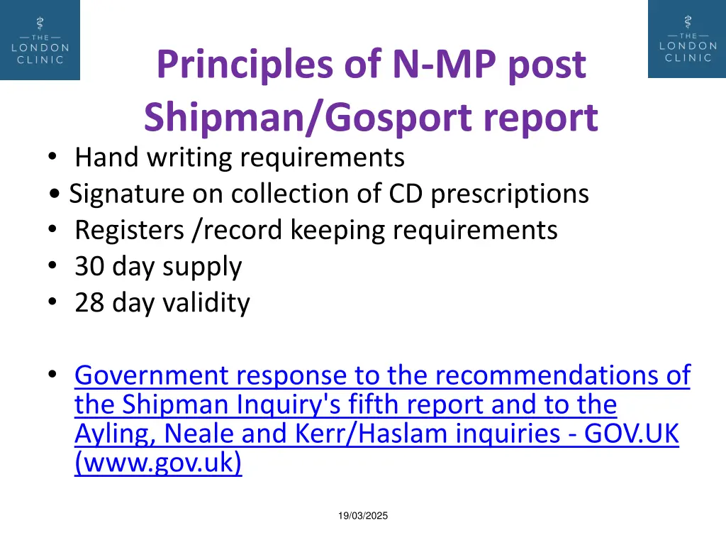 principles of n mp post shipman gosport report