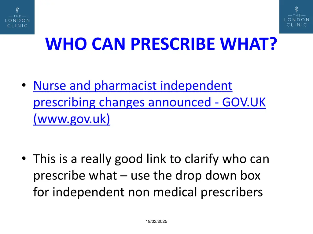 who can prescribe what