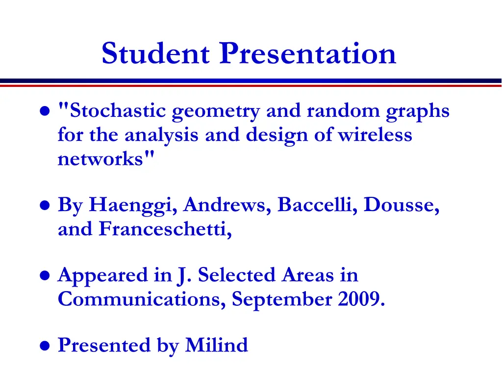 student presentation