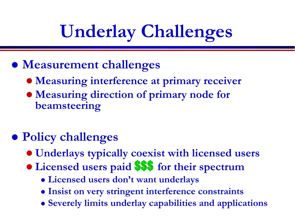 underlay challenges