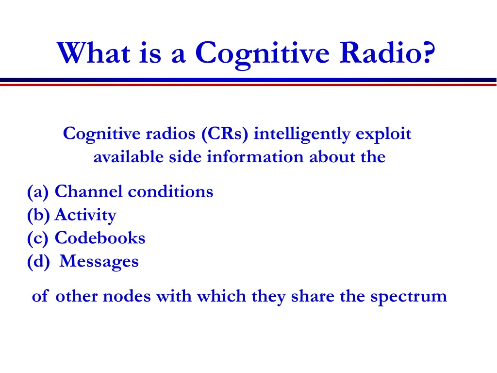 what is a cognitive radio