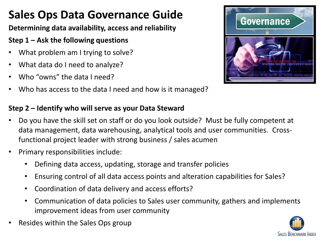 sales ops data governance guide determining data