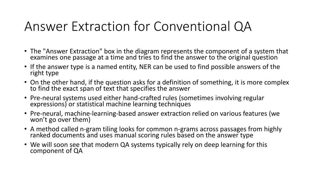 answer extraction for conventional qa