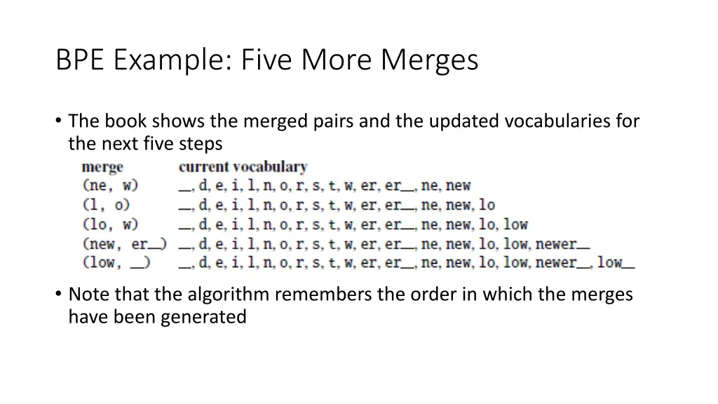 bpe example five more merges