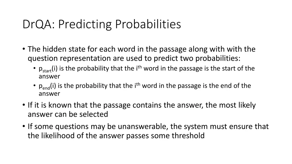drqa predicting probabilities