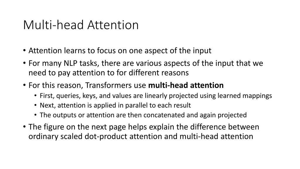 multi head attention