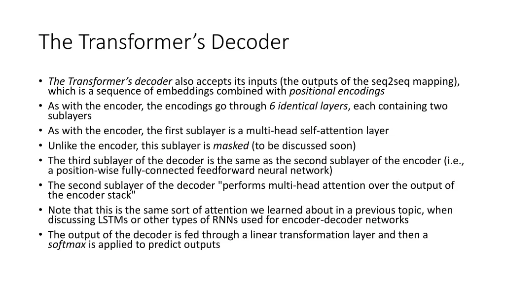 the transformer s decoder