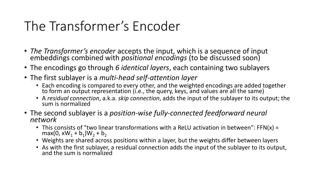 the transformer s encoder