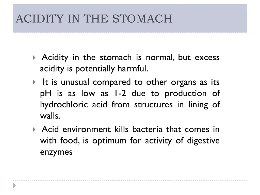 acidity in the stomach